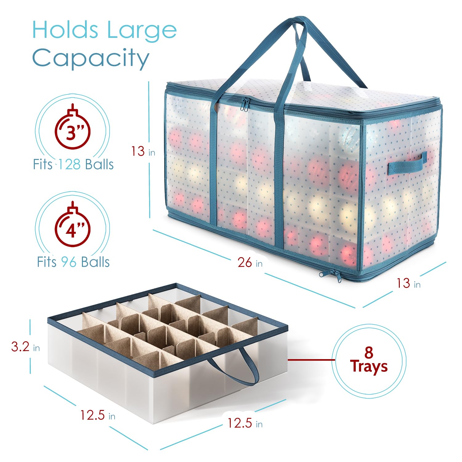 Amazon.com: Hearth & Harbor Large Christmas Ornament Storage Box